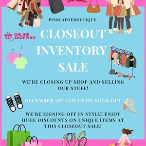 Pink Closeout Inventory Sale Poster